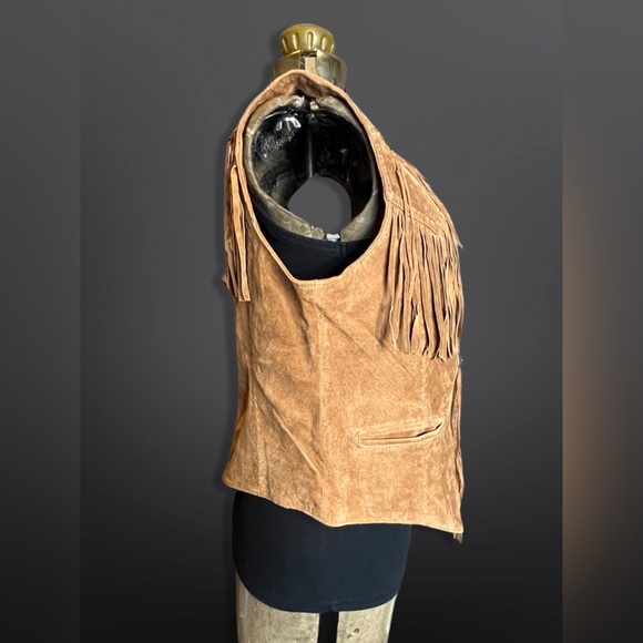 ⚡️SCULLY⚡️ Western Suede Beaded Fringe Vest - Picture 6 of 12